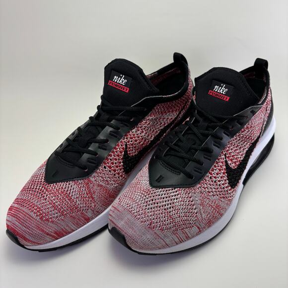 NIKE AIR MAX “Flyknit Racer” Red/Gray Weave Athletic Shoes Mens Size 10